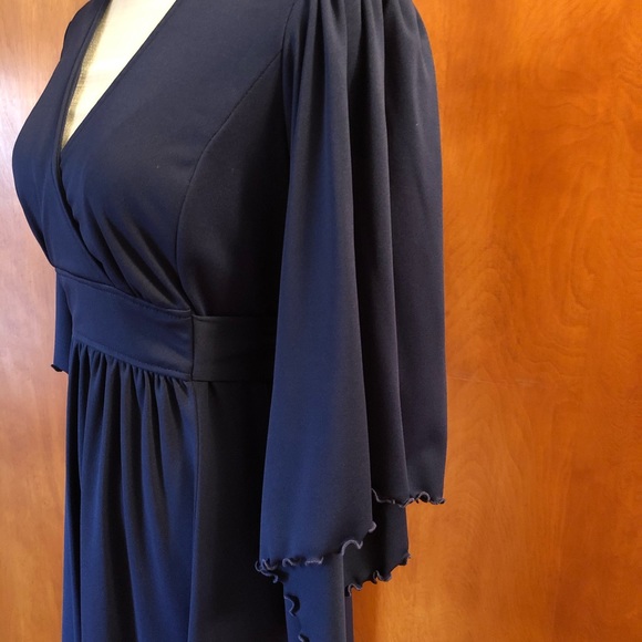 VINTAGE 70’s gorgeous navy blue dress - Picture 6 of 15